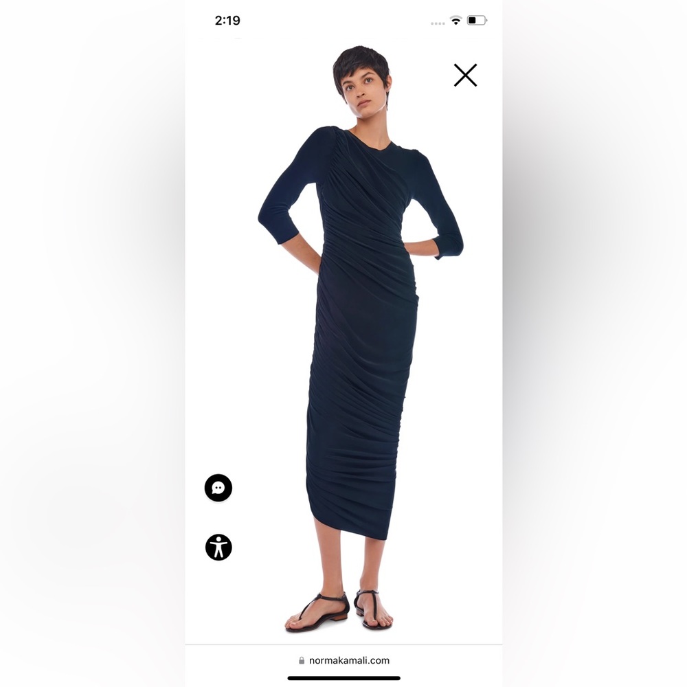Norma Kamali Long Sleeve Gown-Midnight
